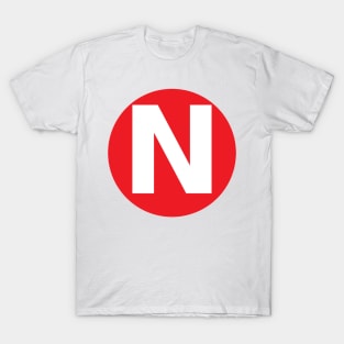 Letter N Big Red Dot Letters & Numbers T-Shirt